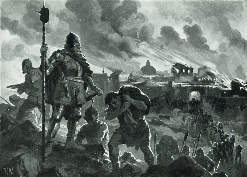 Ivan de Zwarte steekt Zhabliak in brand, 1484 door John Harris Valda