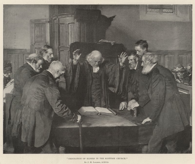Wijding van ouderlingen in de Schotse kerk door John Henry Lorimer