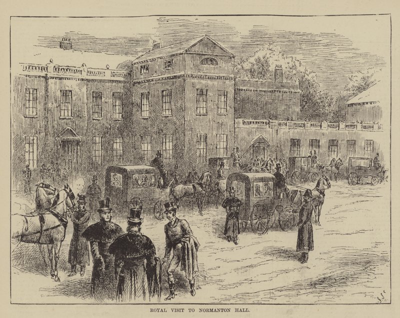 Koninklijk Bezoek aan Normanton Hall door John Jellicoe