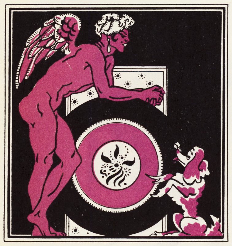 Versiering voor Het Verhaal van Aladdin en de Wonderlamp (kleur litho) door John Kettelwell