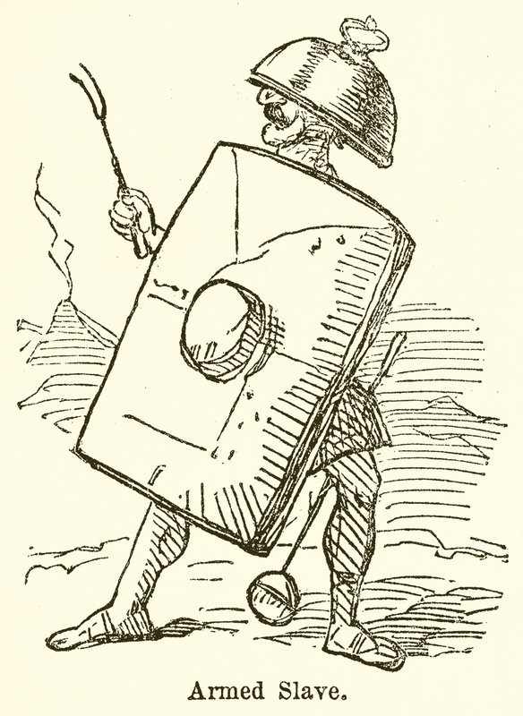Gewapende slaaf (gravure) door John Leech