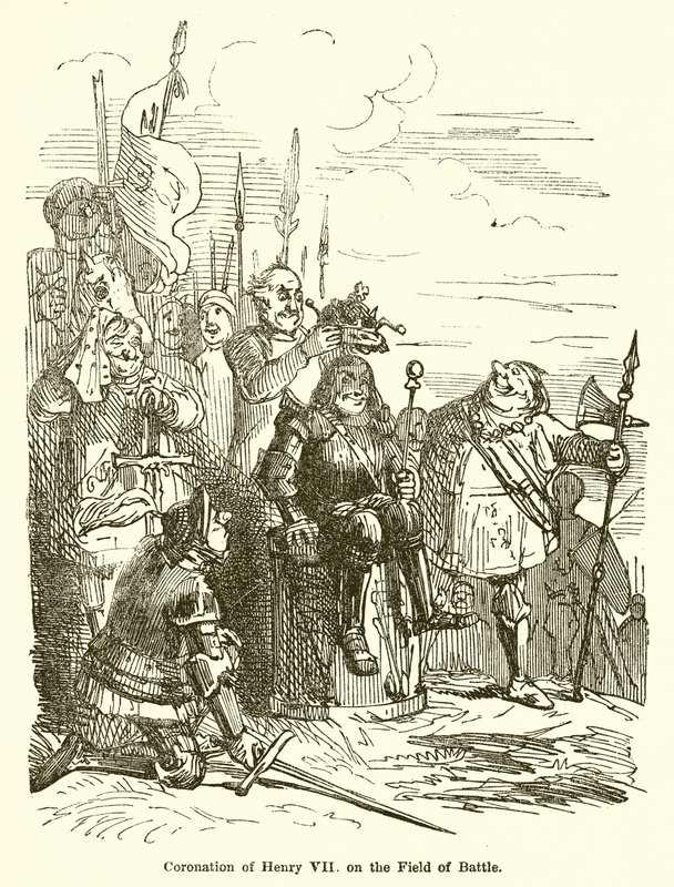 Kroning van Hendrik VII op het slagveld door John Leech
