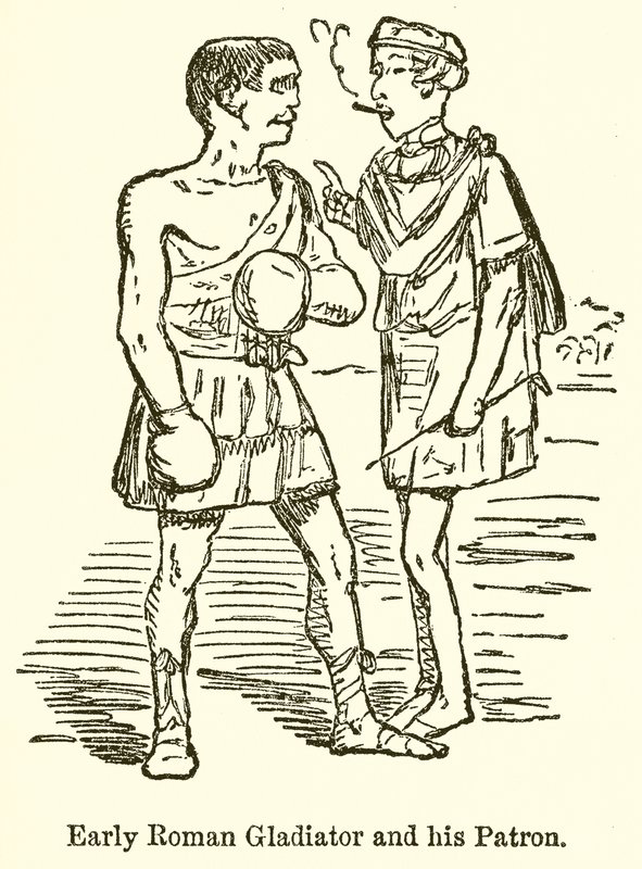 Vroege Romeinse gladiator en zijn beschermheer door John Leech