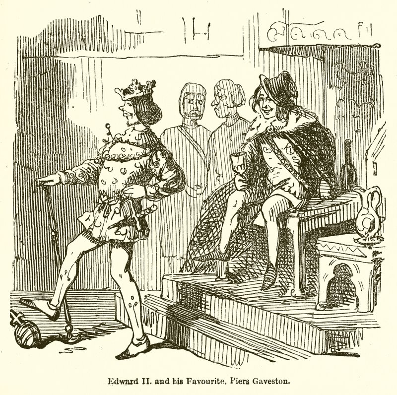 Edward II en zijn Favoriet, Piers Gaveston door John Leech