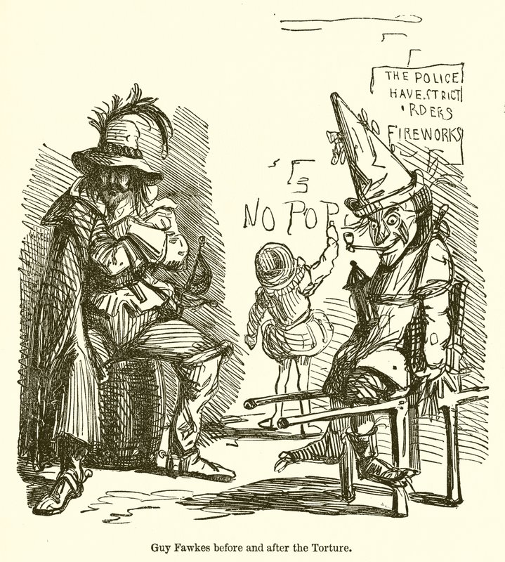 Guy Fawkes voor en na de Marteling door John Leech