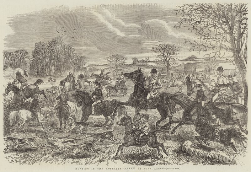 Jagen in de vakanties door John Leech