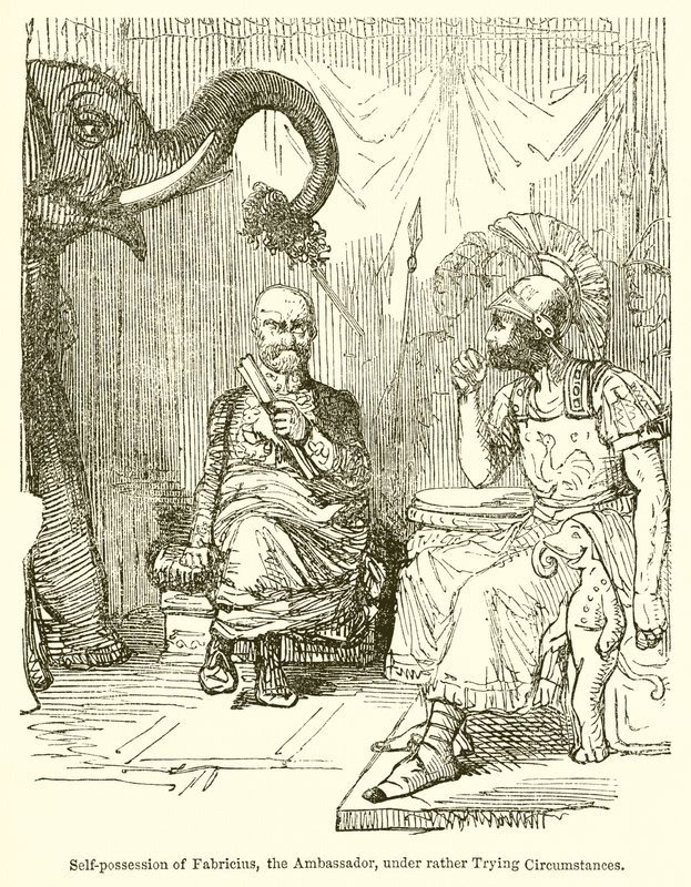 Zelfbeheersing van Fabricius, de ambassadeur, onder nogal moeilijke omstandigheden door John Leech