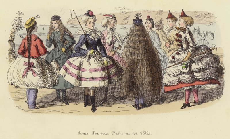 Enkele strandmode voor 1863 door John Leech