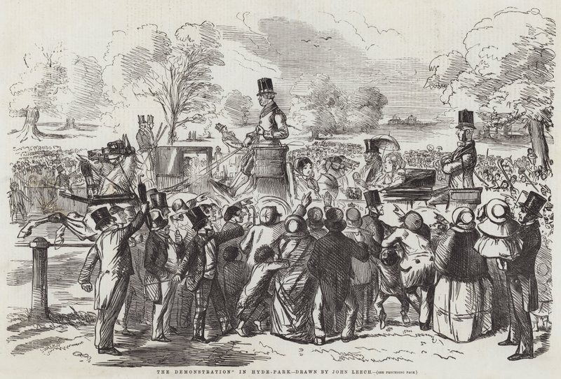 De Demonstratie in Hyde-Park door John Leech