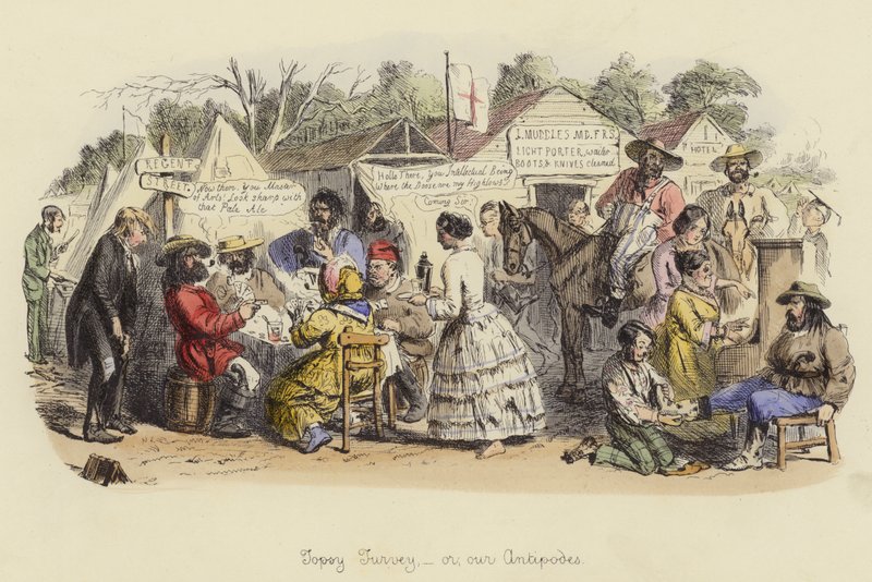 Topsy Turvey, of onze tegenvoeters door John Leech