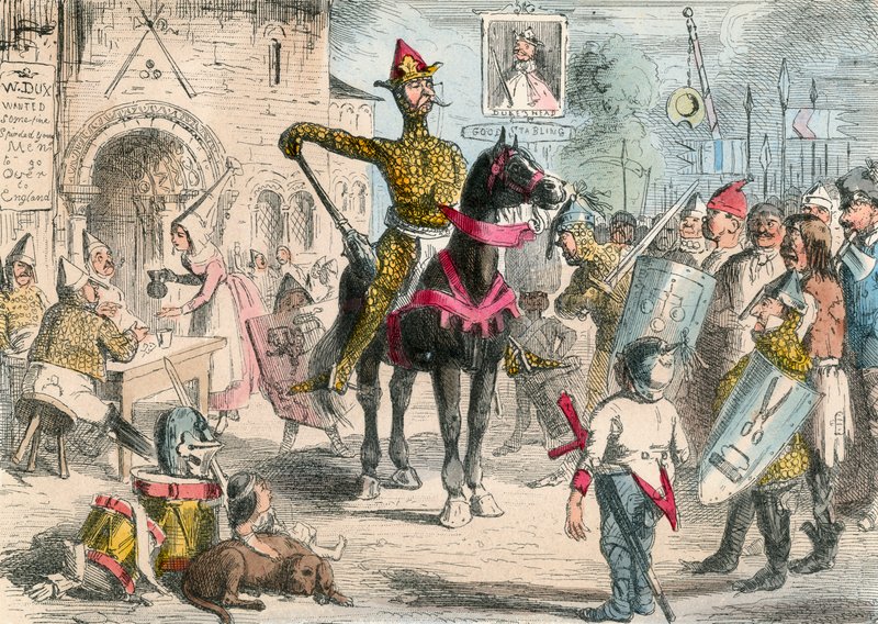 William inspecteert de Vrijwilligers voorafgaand aan de Invasie van Engeland door John Leech