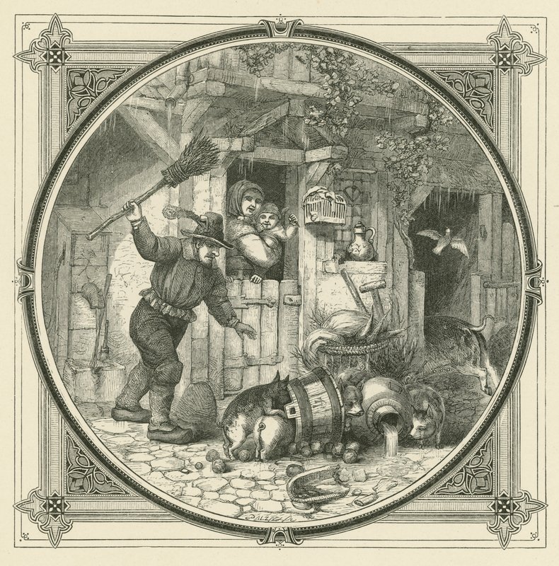 Wat de zeug doet, moeten de biggetjes voor betalen (gravure) door John Leighton