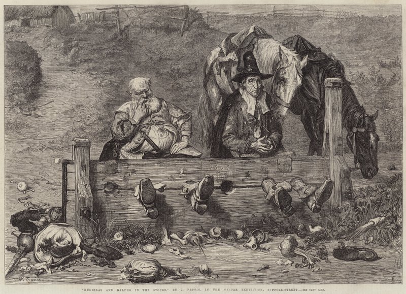 Hudibras en Ralpho in de schandpaal door John Pettie