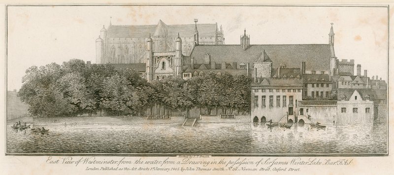 Oostelijk uitzicht op Westminster vanaf het water door John Thomas Smith