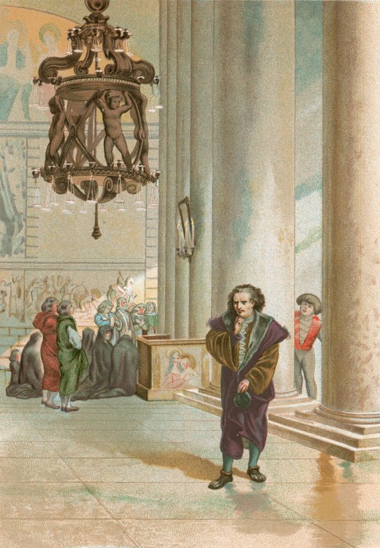 Galileo in de kathedraal van Pisa door Josep or Jose Planella Coromina