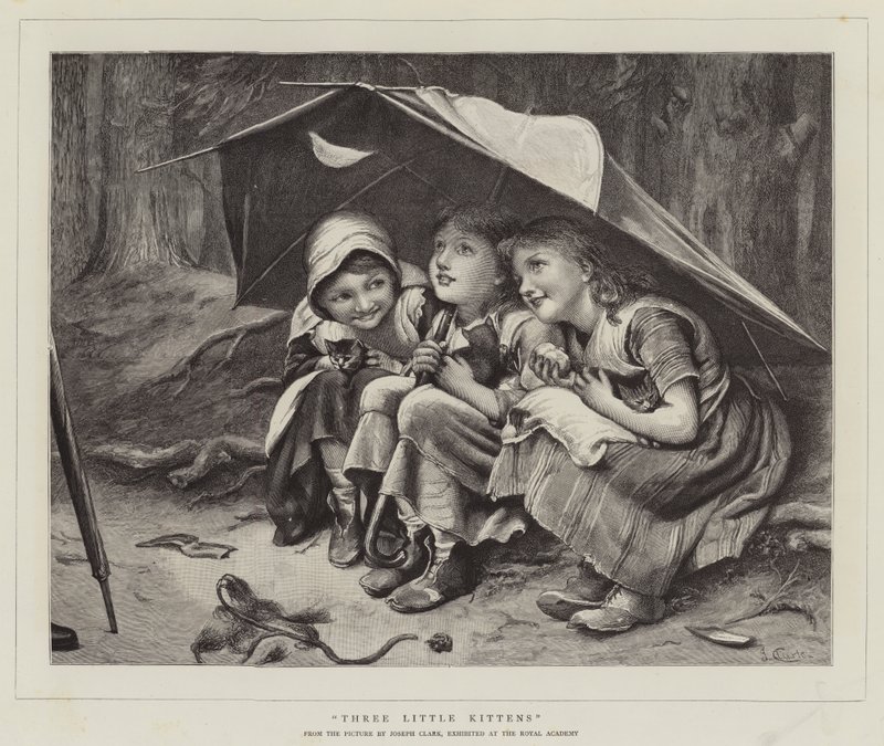 Drie kleine kittens door Joseph Clark