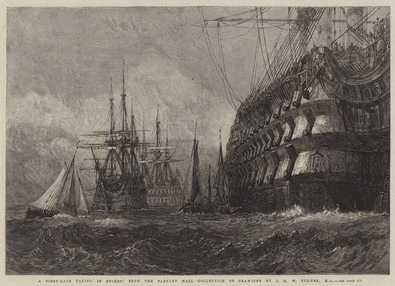 Een Eerste-Klas die Voorraad Inneemt door Joseph Mallord William Turner