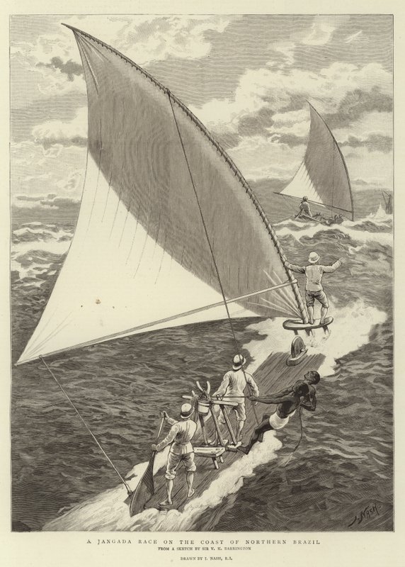 Een Jangada Race aan de Kust van Noord-Brazilië door Joseph Nash