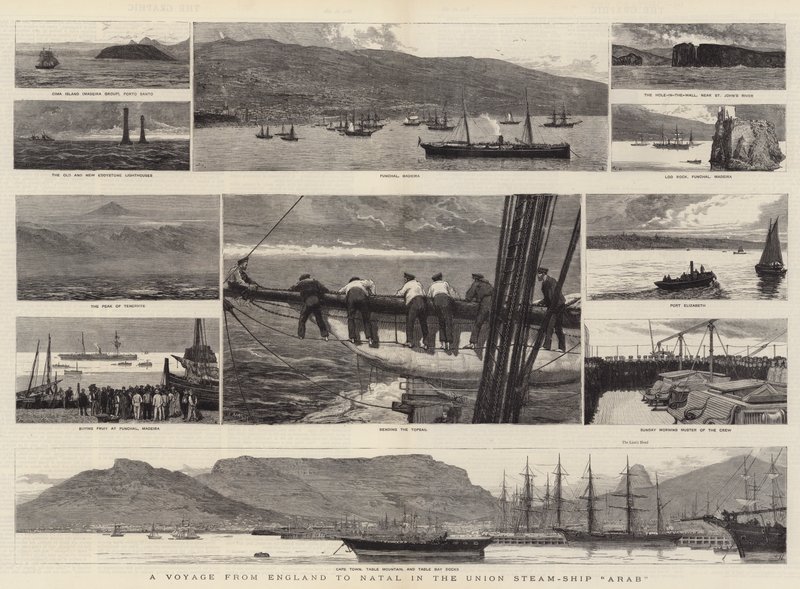 Een reis van Engeland naar Natal in het Union stoomschip Arab door Joseph Nash