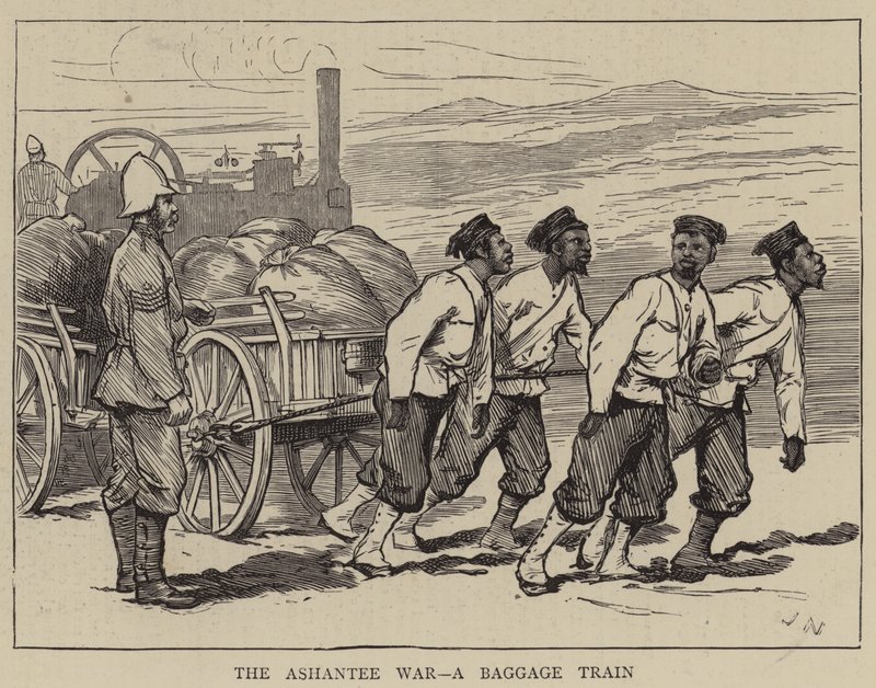 De Ashantee oorlog, een bagagetrein door Joseph Nash
