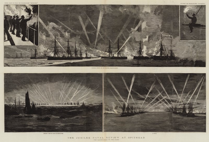 De jubileum marineparade bij Spithead door Joseph Nash