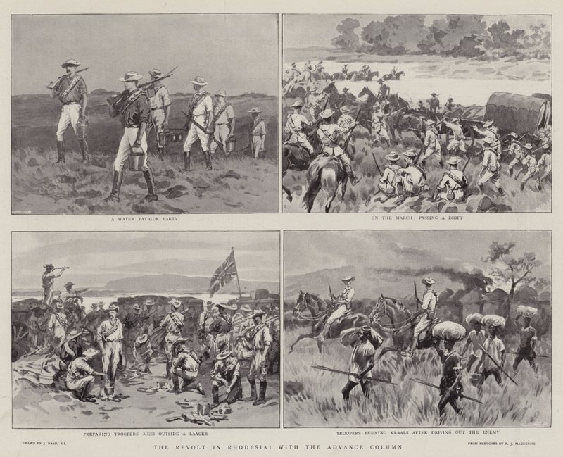 De Opstand in Rhodesië, met de Voorhoede door Joseph Nash