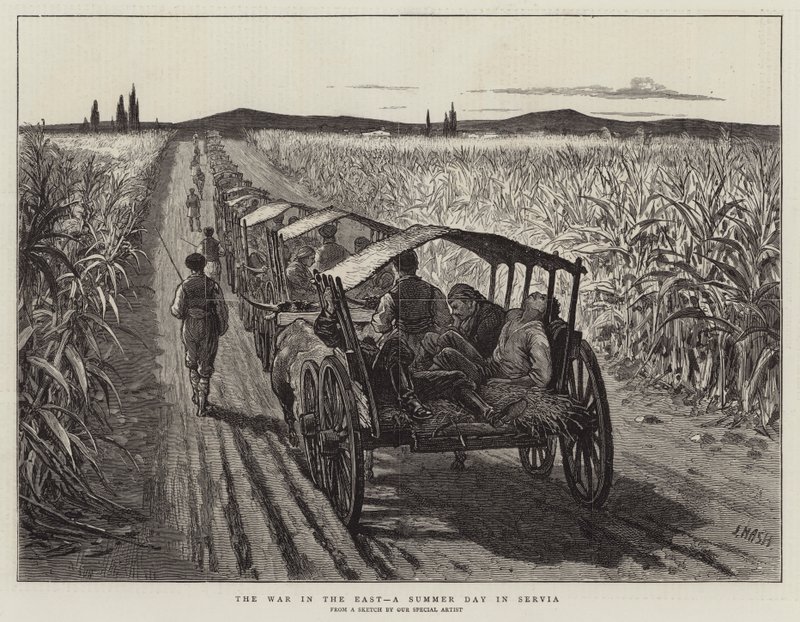 De oorlog in het Oosten, een zomerdag in Servië door Joseph Nash