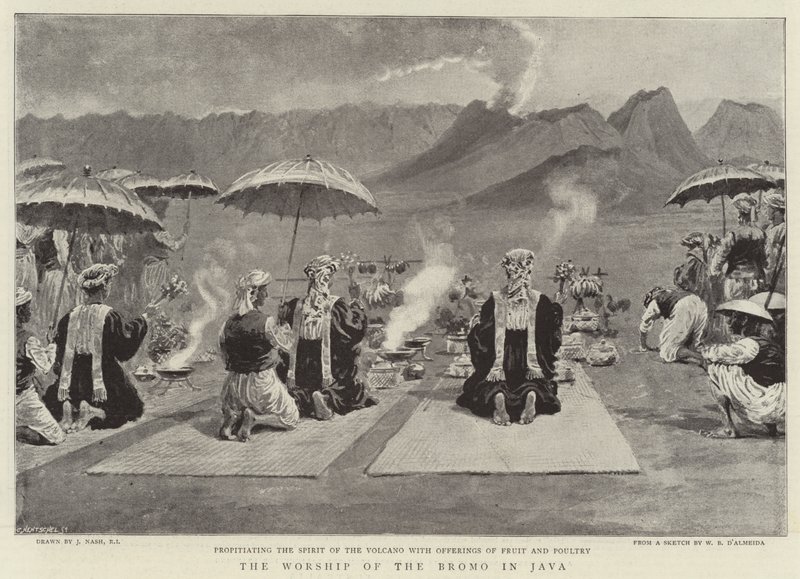 De aanbidding van de Bromo op Java door Joseph Nash