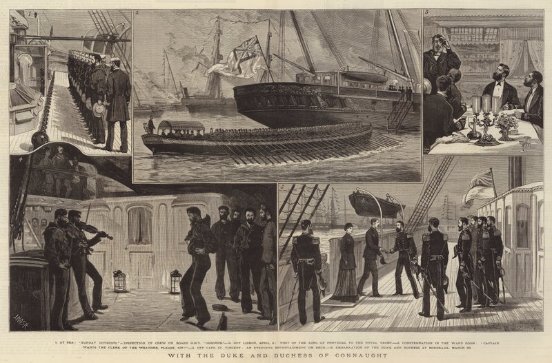 Met de hertog en hertogin van Connaught door Joseph Nash