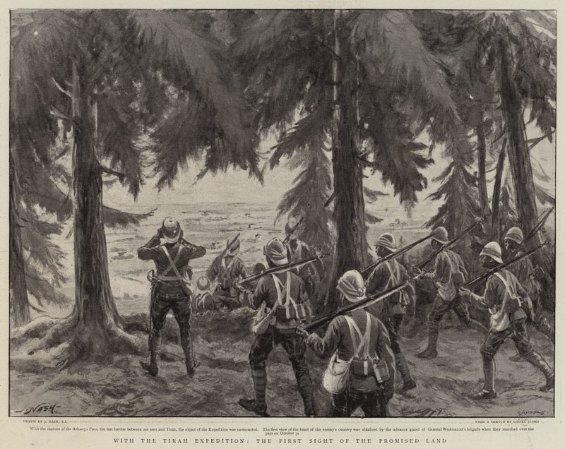 Met de Tirah Expeditie, het Eerste Zicht op het Beloofde Land door Joseph Nash