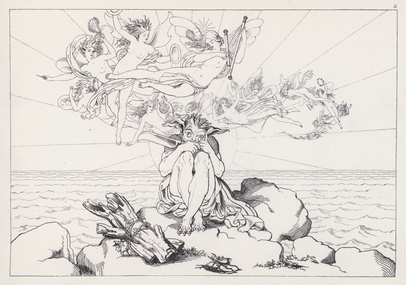 Shakespeares De Storm, Acte III, Scene 2 door Joseph Noel after Paton