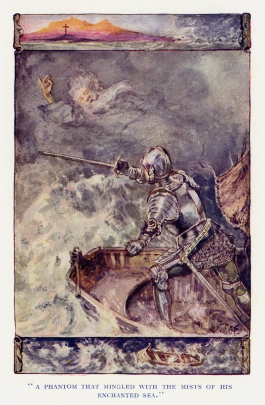 Illustratie voor Sir Knight of the Splendid Way door Joseph (after) Finnemore