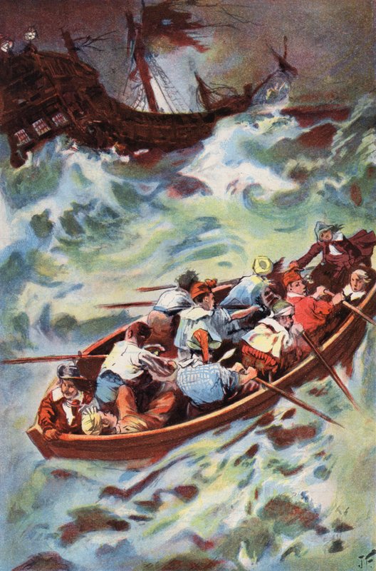 Robinson Crusoe: We verlaten het wrak door Joseph (after) Finnemore