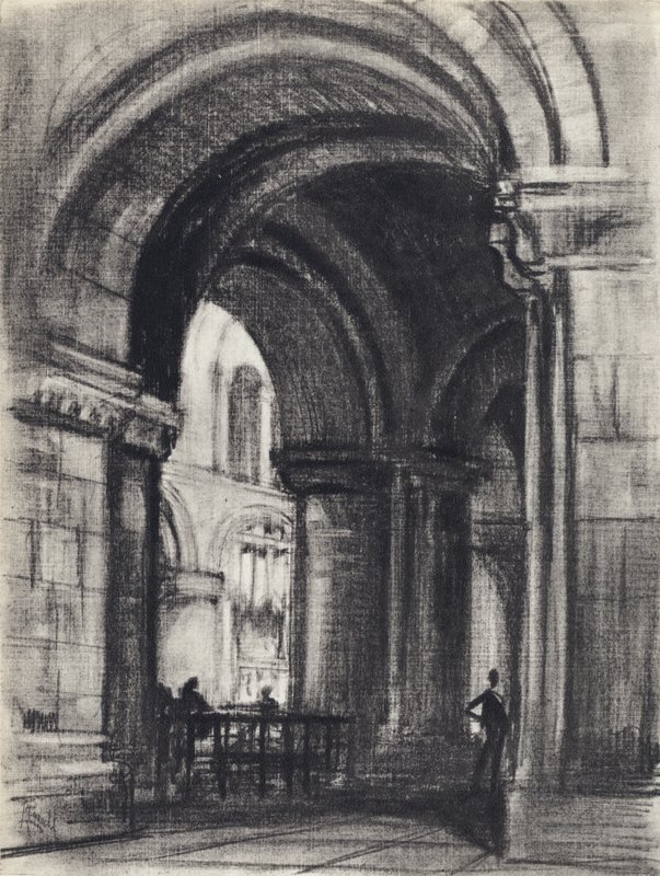 Graf van de Stichter, St Bartholomew the Great door Joseph (after) Pennell