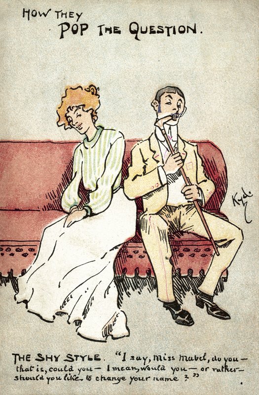 Hoe de vraag te stellen, de verlegen stijl (kleur litho) door Joseph Clayton  Clarke
