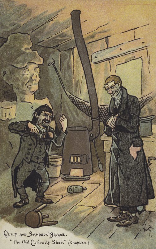 Quilp en Sampson Brass, The Old Curiosity Shop door Joseph Clayton Clarke