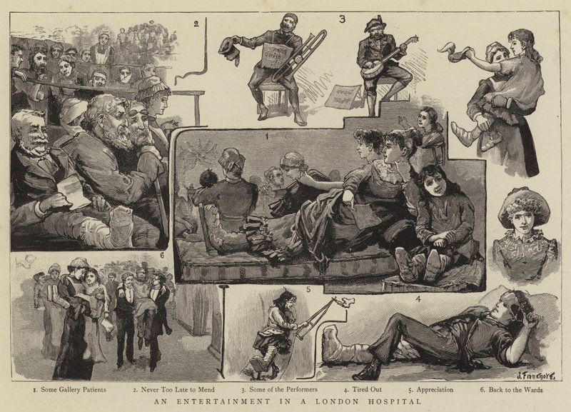 Een vermaak in een Londens ziekenhuis door Joseph Finnemore