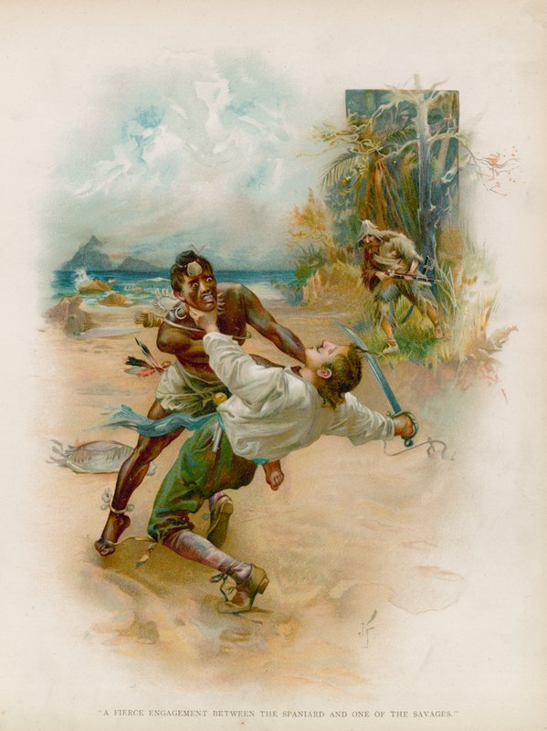 Illustratie voor Robinson Crusoe door Joseph Finnemore