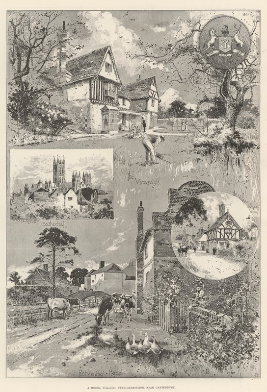 Een modeldorp, Patricksbourne, nabij Canterbury door Joseph Holland Tringham