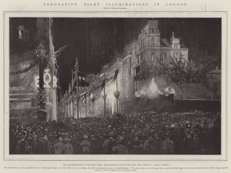 Kroningsnachtverlichting in Londen door Joseph Holland Tringham