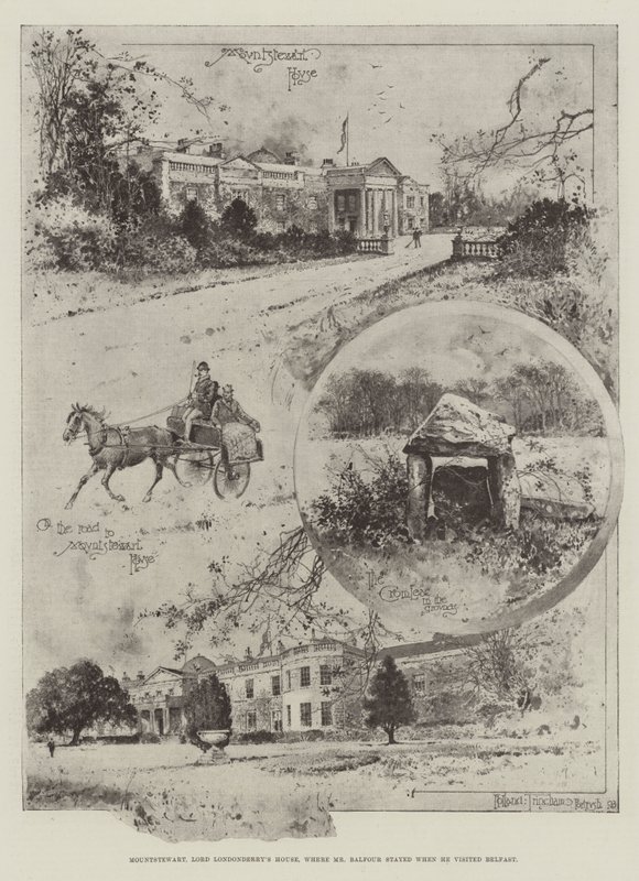 Mountstewart, Huis van Lord Londonderry, waar Mr Balfour verbleef tijdens zijn bezoek aan Belfast door Joseph Holland Tringham