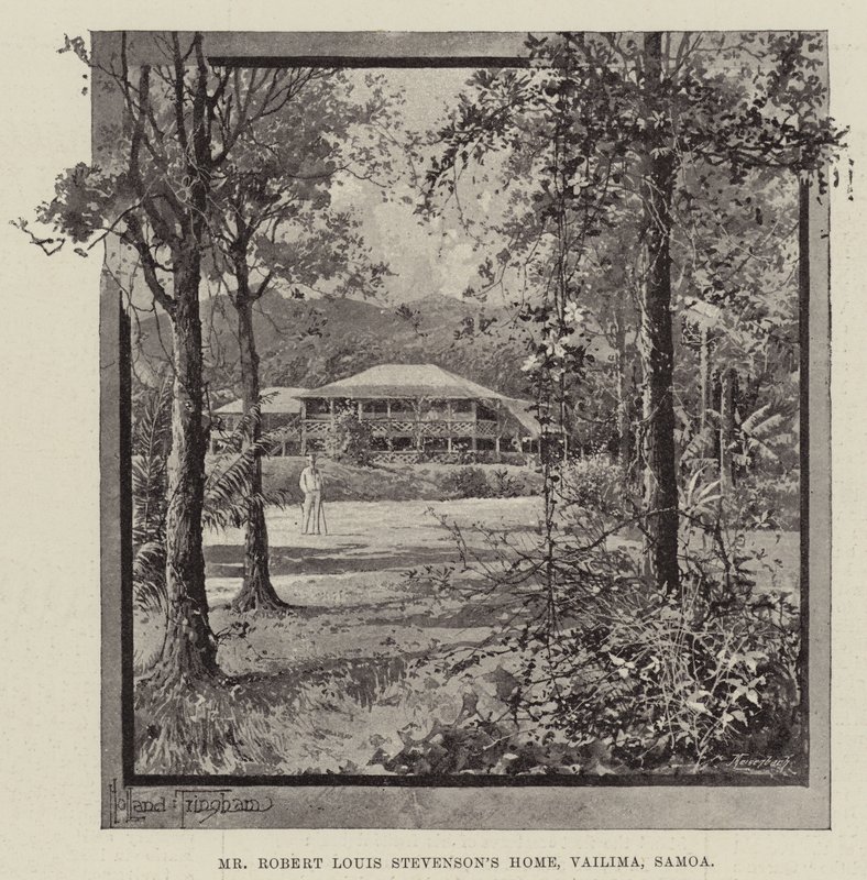 Het huis van Mr Robert Louis Stevenson, Vailima, Samoa door Joseph Holland Tringham