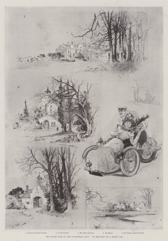 De paastour van de Automobielclub, naar Beaulieu met een motorwagen door Joseph Holland Tringham