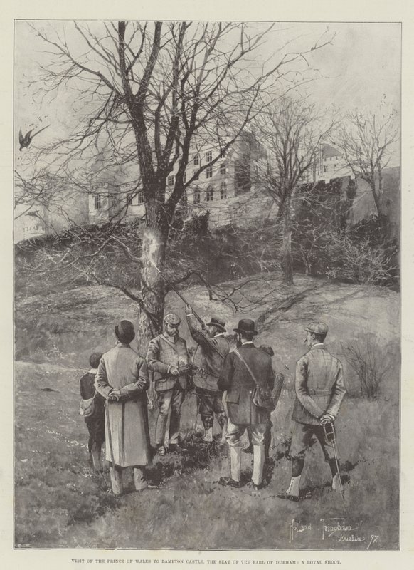 Bezoek van de Prins van Wales aan Lambton Castle, het Landgoed van de Graaf van Durham, een Koninklijke Jacht door Joseph Holland Tringham