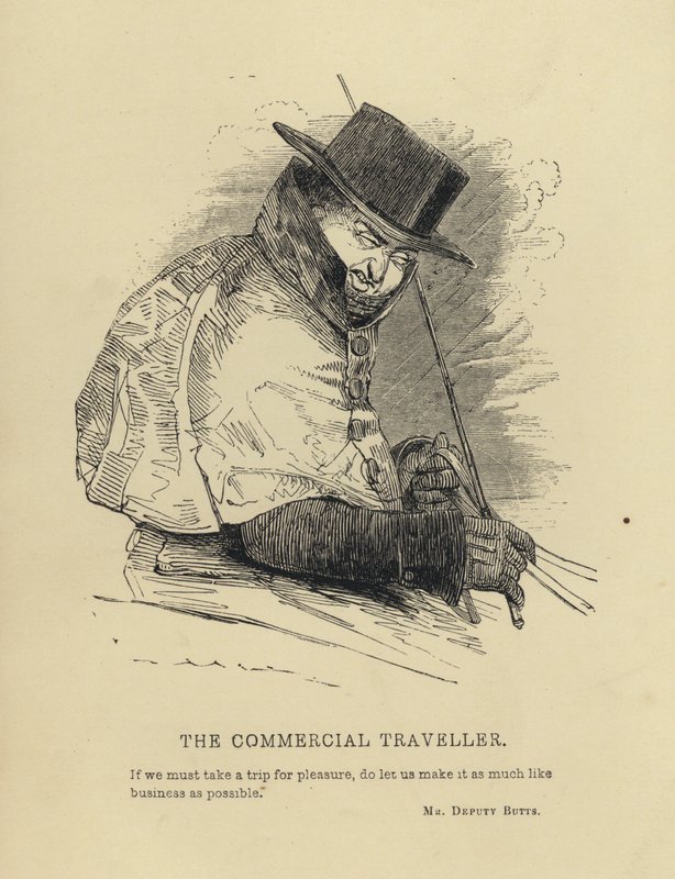 Kenny Meadows: De Handelsreiziger (gravure) door Joseph Kenny (after) Meadows