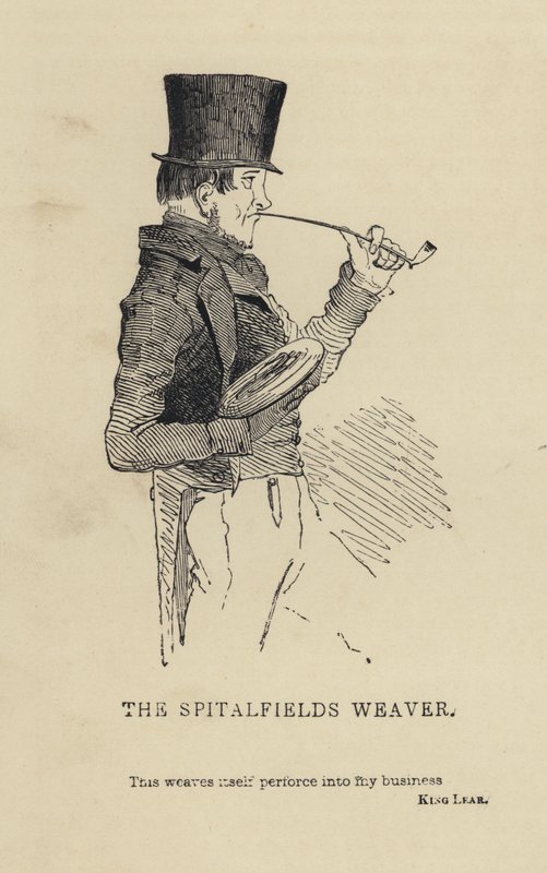 Kenny Meadows: De wever van Spitalfields (gravure) door Joseph Kenny (after) Meadows
