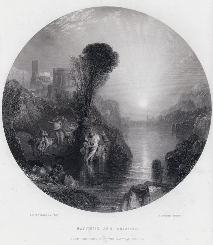 Bacchus en Ariadne door Joseph Mallord William (after) Turner