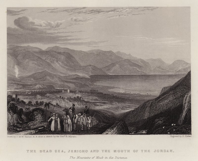 De Dode Zee, Jericho en de Monding van de Jordaan, de Bergen van Moab in de Verte door Joseph Mallord William (after) Turner