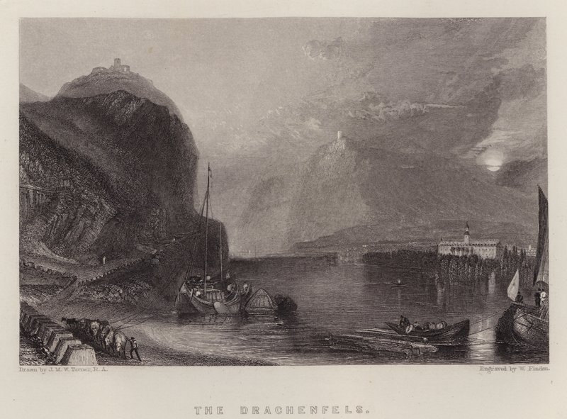 De Drachenfels door Joseph Mallord William (after) Turner