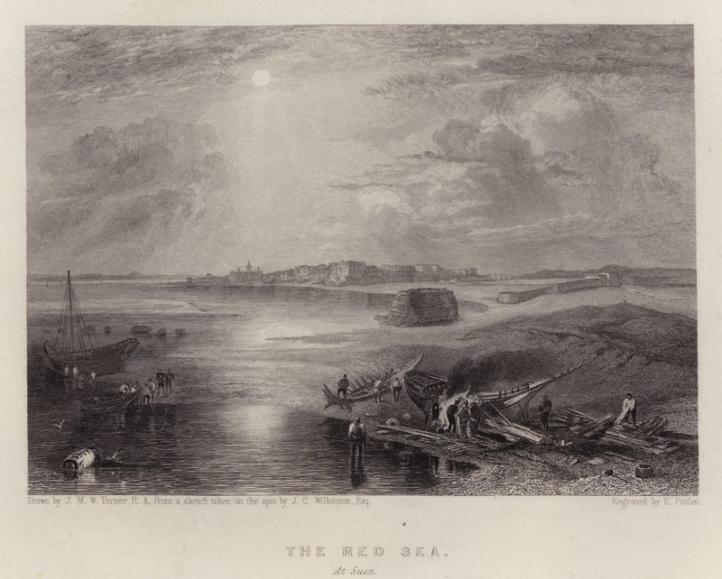 De Rode Zee, bij Suez door Joseph Mallord William (after) Turner